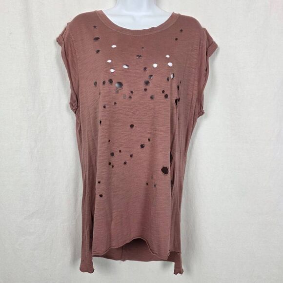 Project Social T Distressed Tee Mauve Brown Size L - Picture 1 of 7